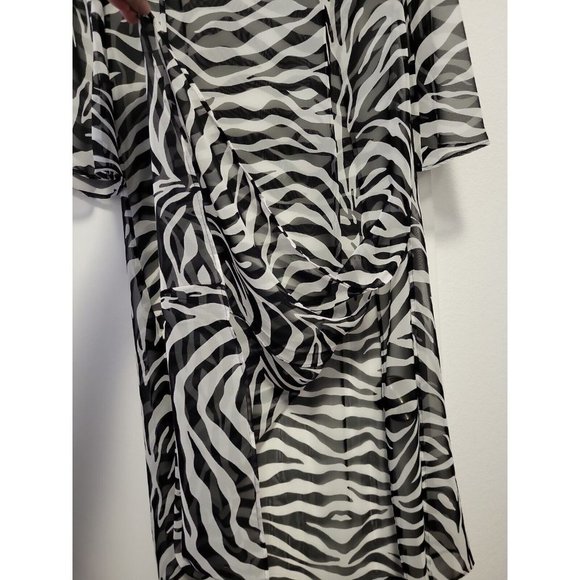 Vintage victoria's secret collection sheer zebra caftan black white med/Large - Picture 6 of 8